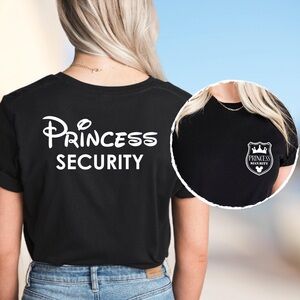 New! Medium Princess Security Graphic Tee - Black